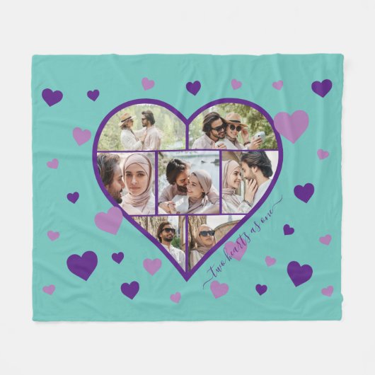 Heet Foto Collage Fleece Blanket (Voorkant (Horizontaal))