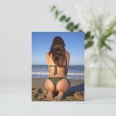 ● Heet! ● foto van het strand van bikini Briefkaart (Staand voorkant)