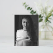 Heet! Fotomodel B&W Glamor Girl Briefkaart (Staand voorkant)