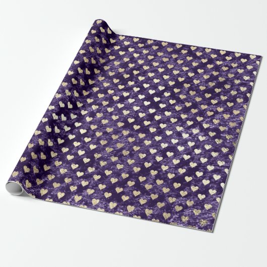 Heet Foxier Gold Violet Paars Velvet Eggplant Cadeaupapier (Uitgerold)