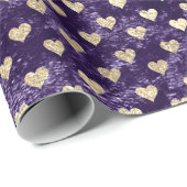 Heet Foxier Gold Violet Paars Velvet Eggplant Cadeaupapier (Rol Hoek)