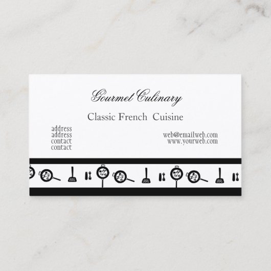 Heet Fries Gietijzer Pan Restaurant Chef Culinaire Visitekaartje (Achterkant)