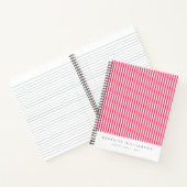 Heet Fuchsia Roze Gestreepte Gepersonaliseerde Notitieboek (Binnen)