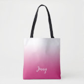 Heet Fuchsia Roze Verlopen Gepersonaliseerd Tote Bag (Voorkant)
