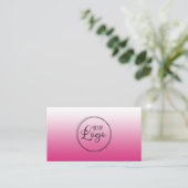 Heet Fuchsia Roze Verlopen Logo Visitekaartje (Staand voorkant)