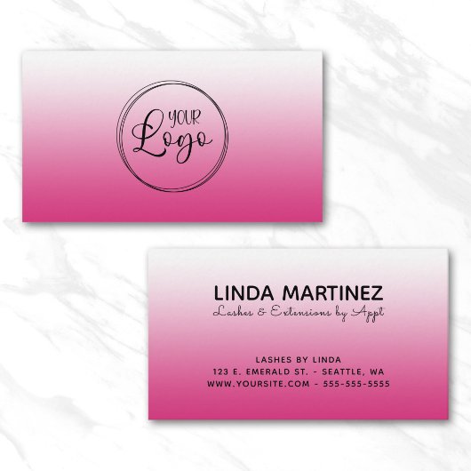 Heet Fuchsia Roze Verlopen Logo Visitekaartje
