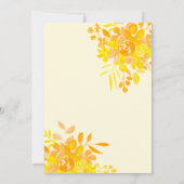 Heet geel golvend lijst boho floraal baby shower kaart (Achterkant)