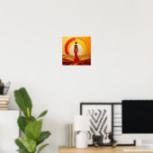 Heet geel sinaasappel rood afrikaanse vrouw kunst  poster (Thuiskantoor)