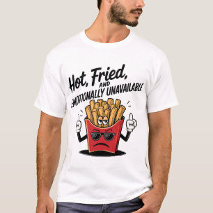 Heet, gefrituurd en emotioneel niet beschikbaar t-shirt