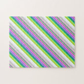 Heet gekleurde neon strepen legpuzzel (Horizontaal)