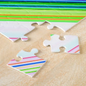 Heet gekleurde neon strepen legpuzzel (Zijkant)