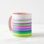 Heet gekleurde neon strepen mok (Voorkant links)