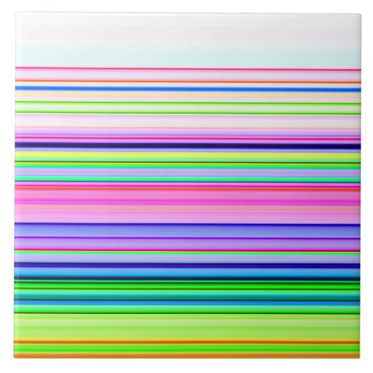 Heet gekleurde neon strepen tegeltje (Voorkant)