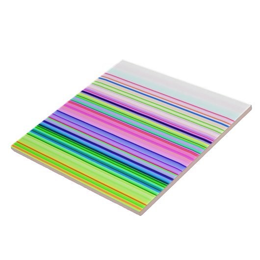 Heet gekleurde neon strepen tegeltje (Zijkant)