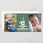 Heet Gezellig Kerstmis Cocoa Custom 2 Foto's Vakan Feestdagenkaart (Voorkant / Achterkant)