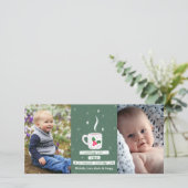 Heet Gezellig Kerstmis Cocoa Custom 2 Foto's Vakan Feestdagenkaart (Staand voorkant)