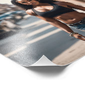 Heet Ghetto Meisje In Denim Shorts Walking Streets Foto Afdruk (Hoek)