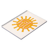 Heet. Grappige gele zon. Zonne typografie Notitieboek (Linkerzijde)
