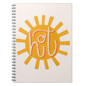 Heet. Grappige malle gele zon. Zonne typografie  Notitieboek (Voorkant)