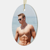 Heet Guy Bloed Borst Musculair Abs Beach Zelden Keramisch Ornament (Links)