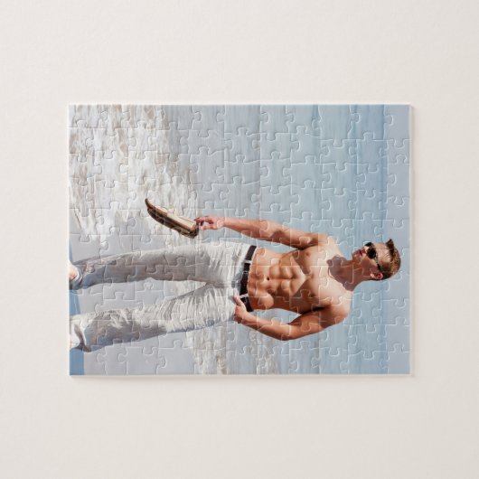 Heet Guy Bloed Borst Musculair Abs Beach Zelden Legpuzzel (Horizontaal)