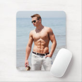 Heet Guy Bloed Borst Musculair Abs Beach Zelden Muismat (Met muis)