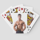 Heet Guy Flexibele Muscles Sexy Shirtless Man Hunk Pokerkaarten (Achterkant)