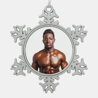 Heet Guy Sexy Shirtless Musea Great Abs Tin Sneeuwvlok Ornament