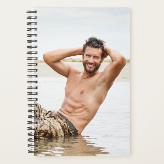 Heet Guy Sexy Shirtless Musea Man Hunk Exercises Planner (Voorkant)