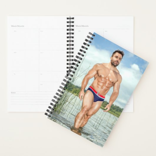 Heet Guy Sexy Shirtless Musea Man Hunk Walks Water Planner (Display)