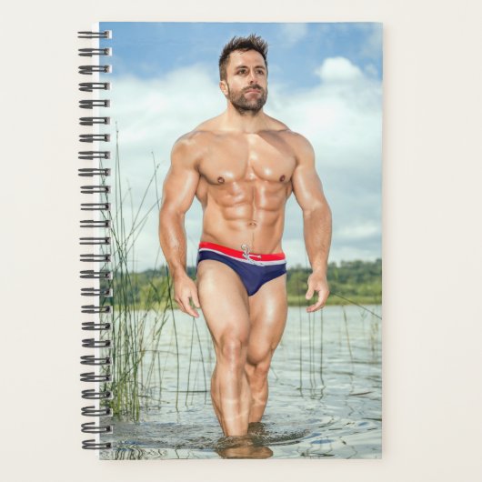 Heet Guy Sexy Shirtless Musea Man Hunk Walks Water Planner (Voorkant)