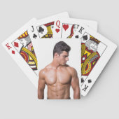 Heet Guy Sexy Shirtless Musea Man Poses Hunk Pokerkaarten (Achterkant)
