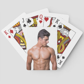 Heet Guy Sexy Shirtless Musea Man Poses Hunk Pokerkaarten