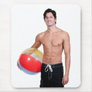 Heet Guy Sexy Shirtless Shorts Beach Ball Muismat