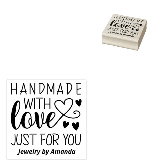Heet handgemaakt met liefde alleen voor jou rubberstempel (Gestempeld)