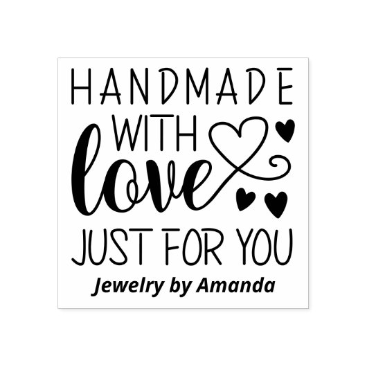 Heet handgemaakt met liefde alleen voor jou rubberstempel (Afrduk)