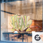 Heet Hearts Word Inspirerend venster Kling Sign. Raamsticker (Cafe Raam)
