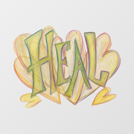 Heet Hearts Word Inspirerend venster Kling Sign. Raamsticker (Vel)