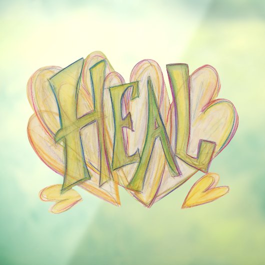 Heet Hearts Word Inspirerend venster Kling Sign. Raamsticker (Vel 3)