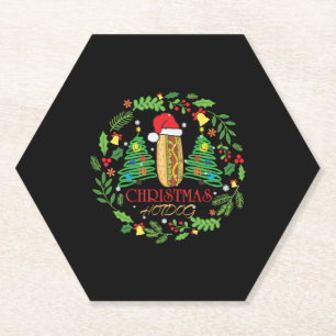 Heet Hondenliefhebber Xmas Lelijk HotDog Kerst t s Kartonnen Onderzetters