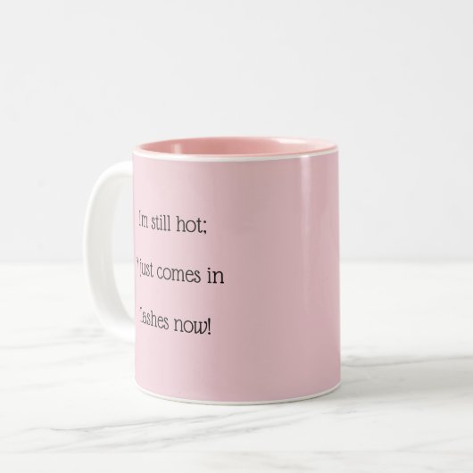 Heet in knippert nu tweekleurige koffiemok (Voorkant links)