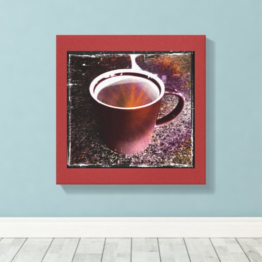 Heet Java Tijd Uitgerekt Canvas Print (Insitu (Houten vloer))