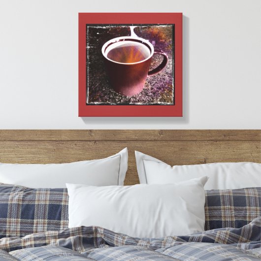 Heet Java Tijd Uitgerekt Canvas Print (Insitu (Slaapkamer))