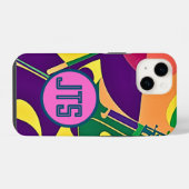 Heet Jazz w/Gepersonaliseerd Monogram iPhone Case Hoesje (Achterkant horizontaal)