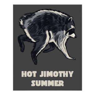 Heet Jimothy Zomer Grappige Wasbeer Meme Dier Perfect Poster