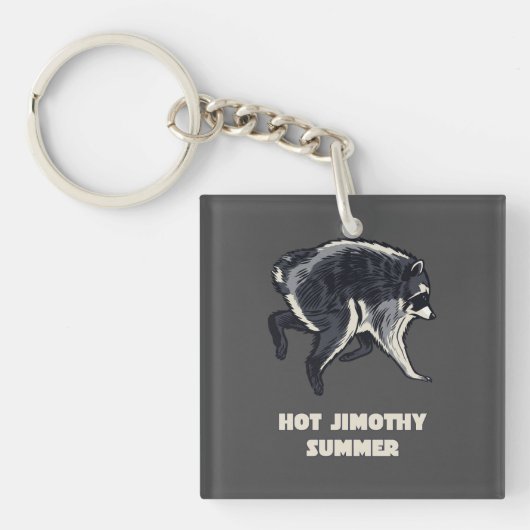 Heet Jimothy Zomer Grappige Wasbeer Meme Dier Sleutelhanger (voorkant)