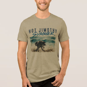 Heet Jimothy Zomer Grappige Wasbeer Strand Retro Tri-Blend Shirt
