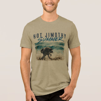 Heet Jimothy Zomer Grappige Wasbeer Strand Retro Tri-Blend Shirt