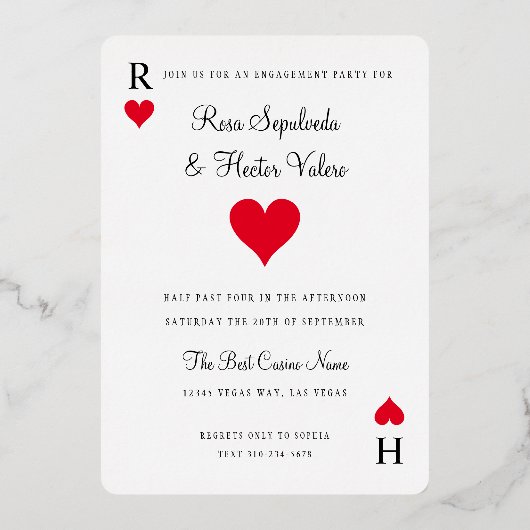 Heet Kaart Engagement Party Gold af (Achterkant)