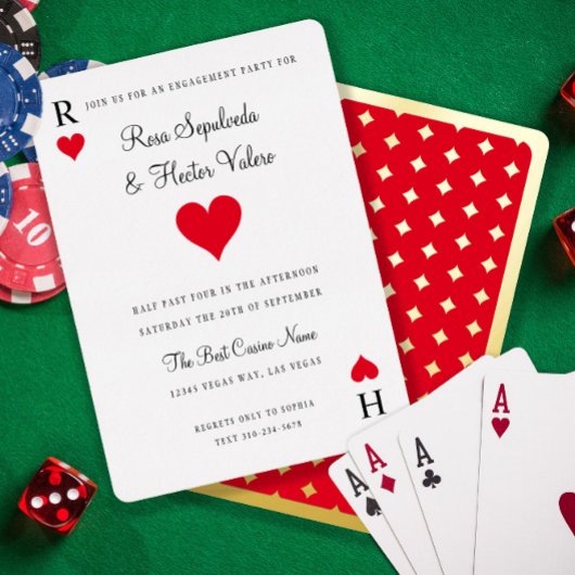 Heet Kaart Engagement Party Gold af